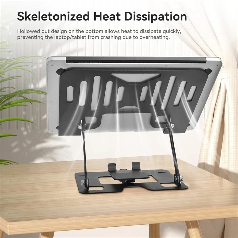 Soporte ajustable de Metal 2 en 1 para teléfono y portátil, funda plegable para Macbook Air 13 Mac book Pro 14 15 16, accesorios de soporte de escritorio - imagen 5