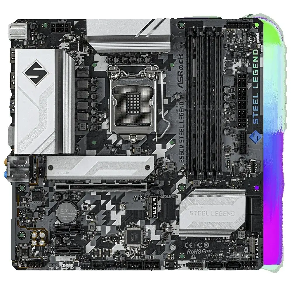 Placa base ASRock B560M STEEL LEGEND LGA1200 compatible con i9-10900K i7-10700 i5-10600KF i5-10400F i5 10400F CPU DDR4 4800MHz M.2 - imagen 2