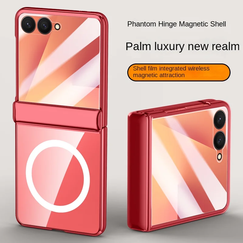 Para Samsung Galaxy Z Flip 7 funda dura transparente magnética carga inalámbrica cubierta protectora trasera para Z Flip 7 carcasa de teléfono - imagen 2