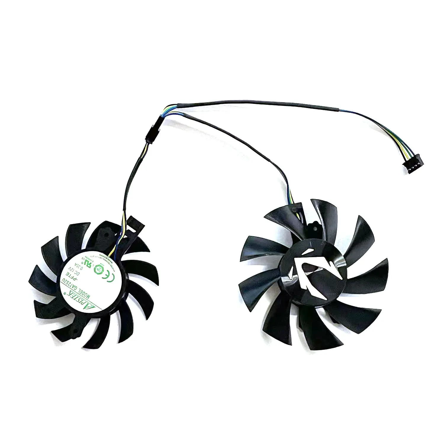 GA72S2U GA82S2H 12V 0.32A VENTILADOR de refrigeración de 4 pines para ZOTAC GAMING GeForce GTX 1660 SUPER 1660Ti ventilador de repuesto doble ZT-T16620F-10L - imagen 3