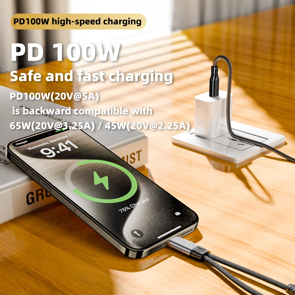 Adaptador de cargador y auriculares USB C 2 en 1 USB C a conector de audio auxiliar con cable Dongle de carga rápida PD 100W para Galaxy S23 - imagen 2