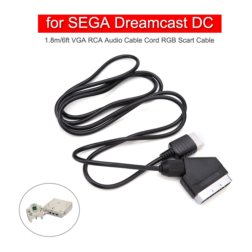 Cable AV para TV, Cable Scart RGB, juego de repuesto, Cable de conexión, mejora de definición de imagen para SEGA Dreamcast DC - imagen 2