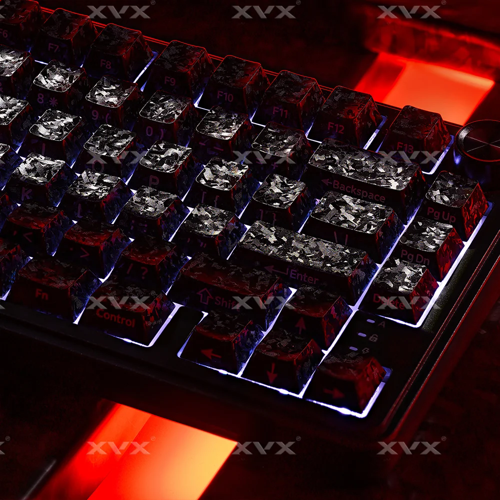 Juego de teclas XVX forjadas con perfil de cereza con apariencia de carbono, 139 teclas no transparentes para interruptores Cherry MX, teclas de teclado - imagen 2