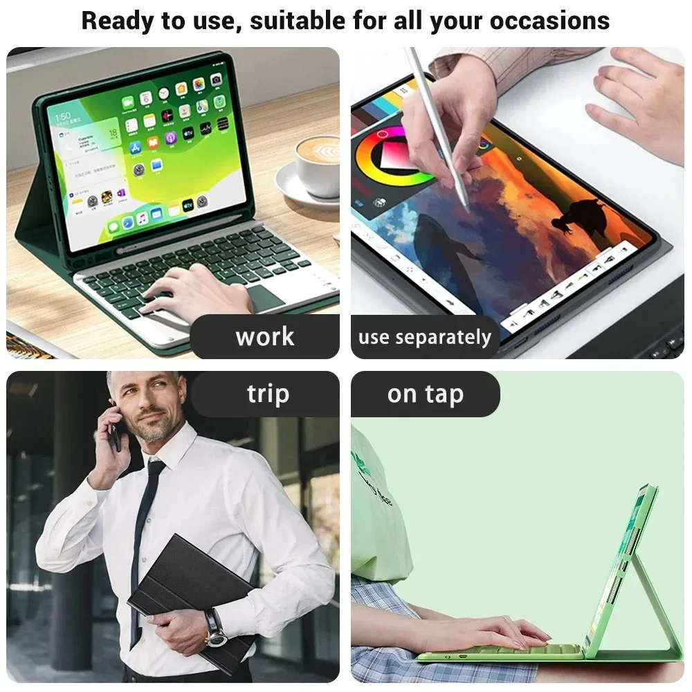 Funda para Samsung Galaxy Tab S6 lite, cubierta de teclado desmontable de 10,4 pulgadas para Samsung Tab S6 lite, SM-P610/P615, P613/P619 - imagen 2