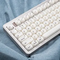 Teclado mecánico Cherry MX blanco brillo minimalista textura cerámica