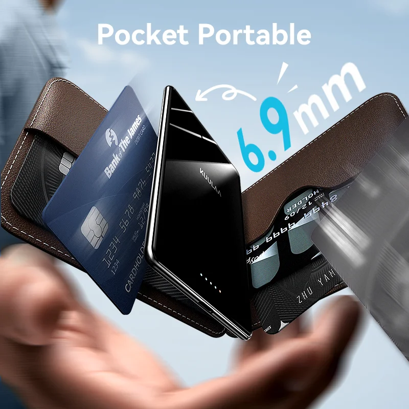 KUULAA-Banco de energía magnético, cargador portátil inalámbrico de 5000mAh, batería externa de carga rápida de 20W para Magsafe para iPhone 16 15 14 - imagen 3