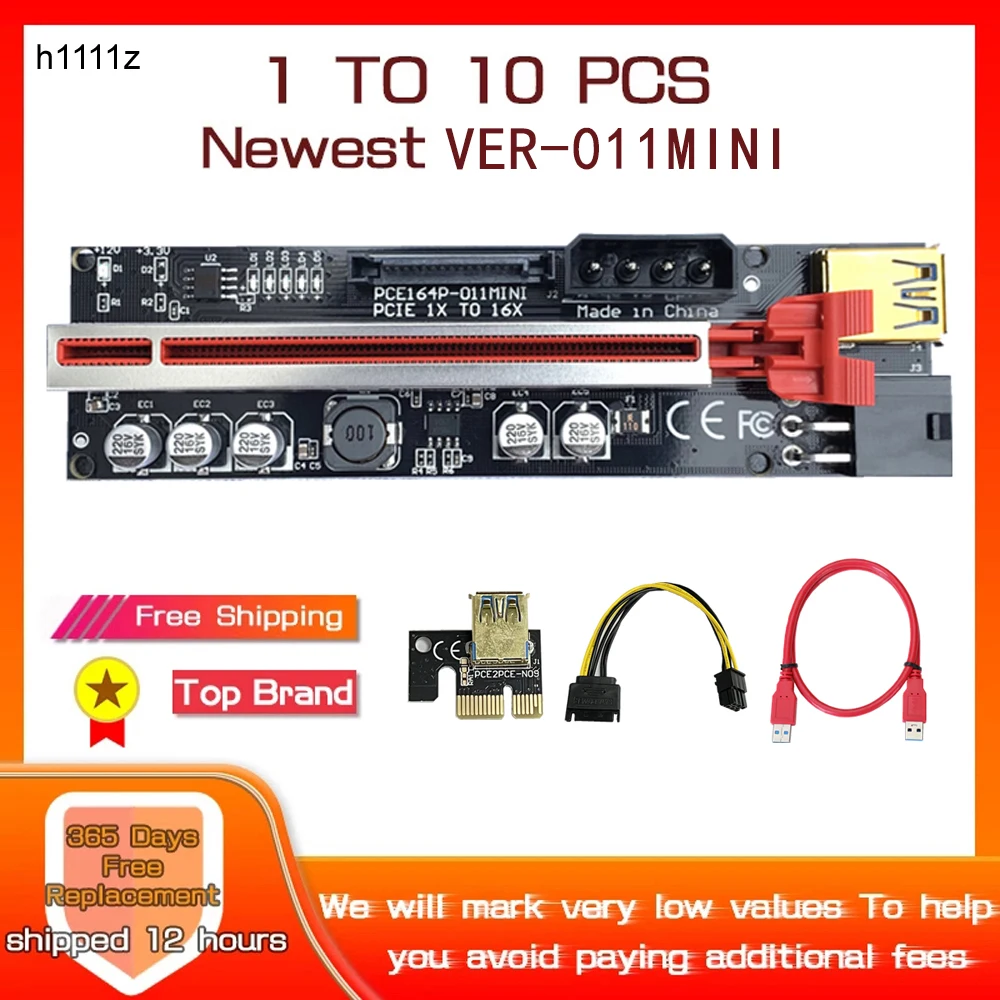 Adaptador de tarjeta PCIE Riser para tarjeta de vídeo 011Mini USB 3,0, Cabo Cable Express/GPU Riser PCI Express X16, 1-10 piezas