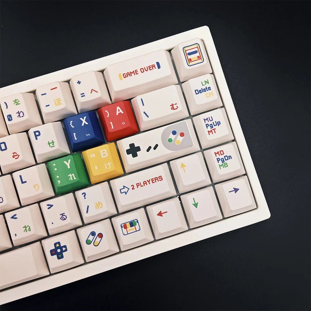 Teclas blancas Retro con perfil de cereza, teclas personalizadas de SUB-DYE PBT para interruptor MX, teclas ISO DIY, tapas de teclado mecánico