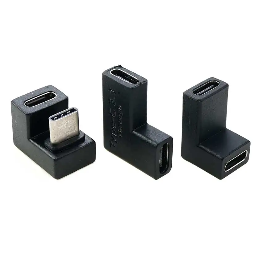 Cltgxdd conector en forma de U con ángulo de 90 grados, USB 3,1, 10Gbps, tipo C, macho a hembra, OTG, adaptador, acoplador - imagen 2