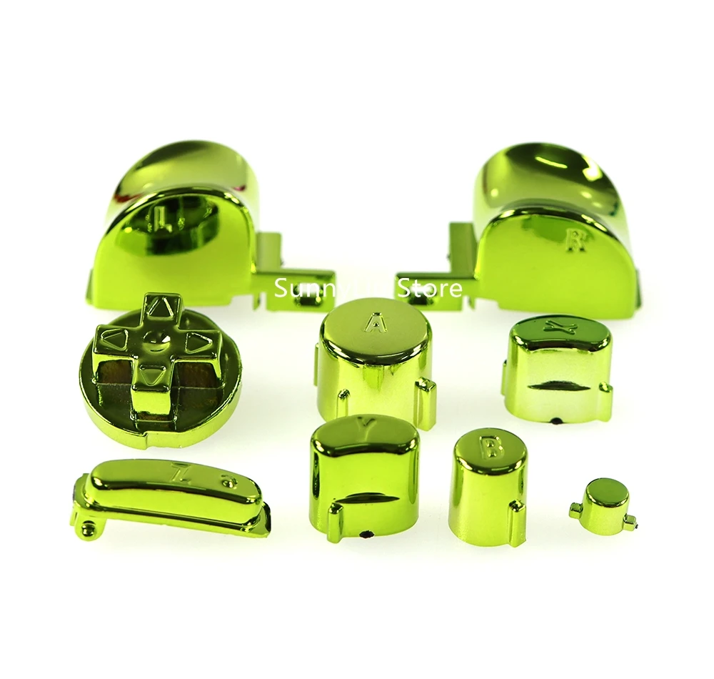 Juego completo de almohadillas D cromadas, botón de encendido y apagado para juegos completos GameCube, botones para reemplazo NGC - imagen 2