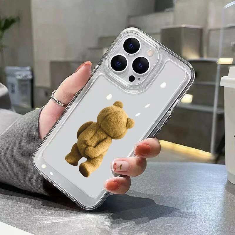 Funda transparente a prueba de golpes con dibujos de pareja de osos de peluche para Xiaomi Redmi Note 12 13 Pro Plus 5G 12S 11S 11 10S 10 Pro Redmi 12 13C - imagen 4