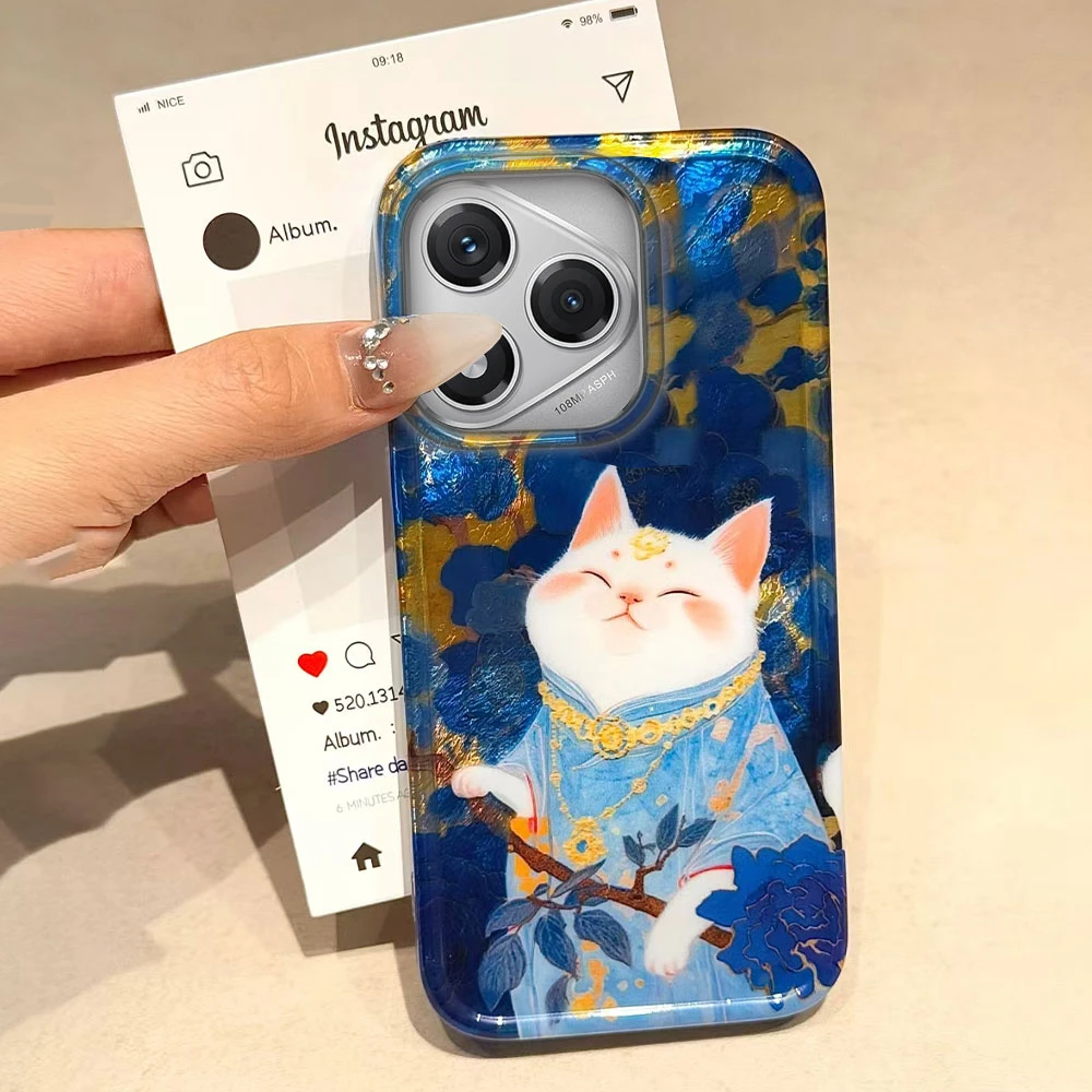 Funda de teléfono con textura de vórtice de gato de la suerte para mujer, funda para Honor 400 200 90 Smart Pro X9a X9c X8b X8a X8c X7c X6c Magic7 6 5 70 Lite - imagen 4