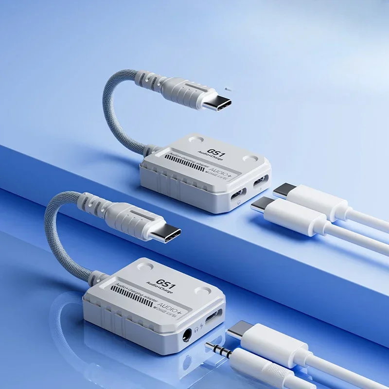 Nuevo Plextone GS1 2 en 1 convertidor de auriculares interfaz tipo C compatible con adaptadores de bendición de sonido estéreo 3D de carga rápida de 60W - imagen 2