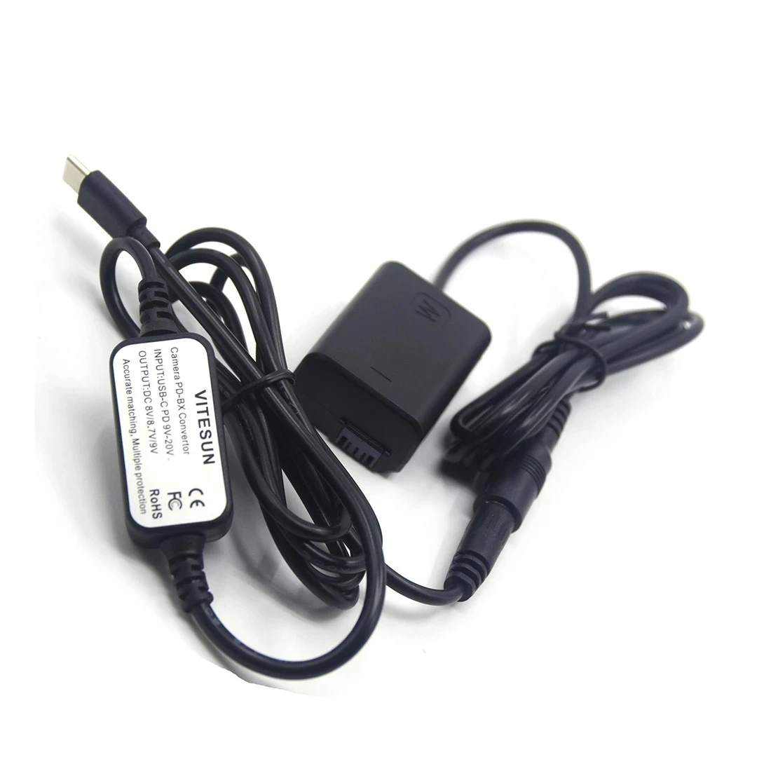 NP-FW50 AC-PW20 batería simulada + adaptador de Cable USB C para banco de energía para Sony ZV-E10 A7M2 A7II A7S2 A7R A7RII A6000 A6300 A6400 A6500 - imagen 5