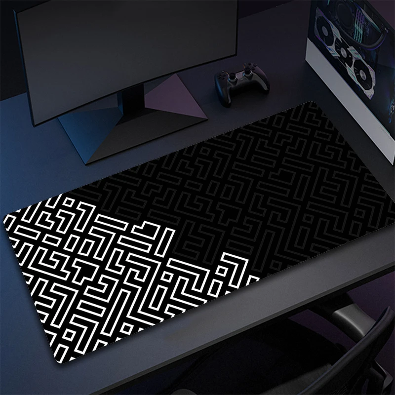 Alfombrilla de ratón de línea Simple multicolor, alfombrilla de ratón artística abstracta para juegos, alfombrilla de goma para Gamer, alfombrilla de ratón antideslizante grande para ordenador, alfombrilla de escritorio de goma - imagen 4