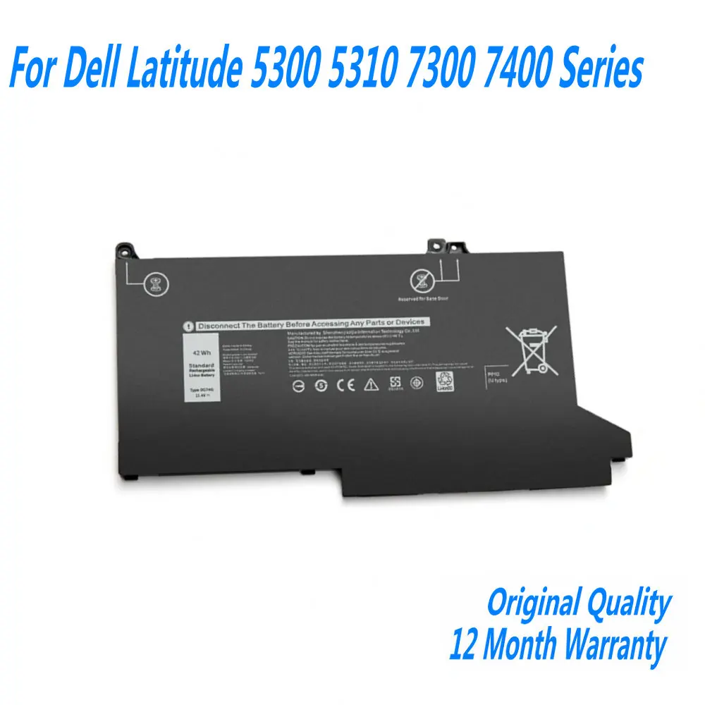 batería del ordenador portátil de 11.4V 42Wh OG74G 02PFPW para la serie Dell Latitude 5300 5310 7300 7400 - imagen 2