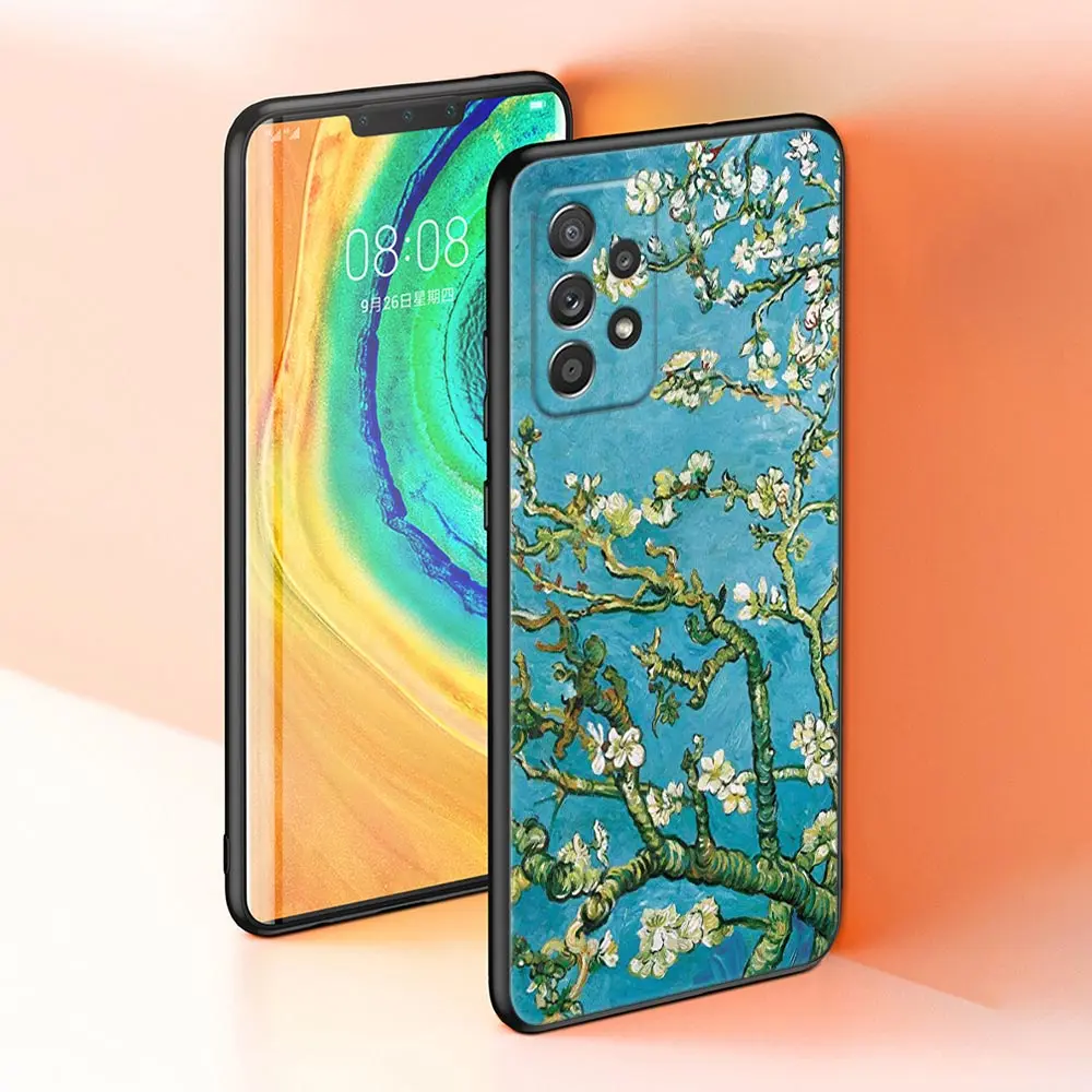 Funda con pintura de Van Gogh para Samsung A23 5G, fundas A13 A24 A23 A12 A14 A21s A22 A03 A04 S, funda para cafetería, terraza, noche estrellada, girasol - imagen 5