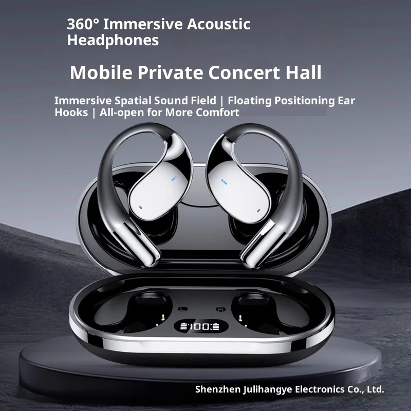 Auriculares de traducción inteligentes AI OWS, auriculares deportivos inalámbricos con oreja abierta y colgante, auriculares HiFi cómodos de larga duración - imagen 2