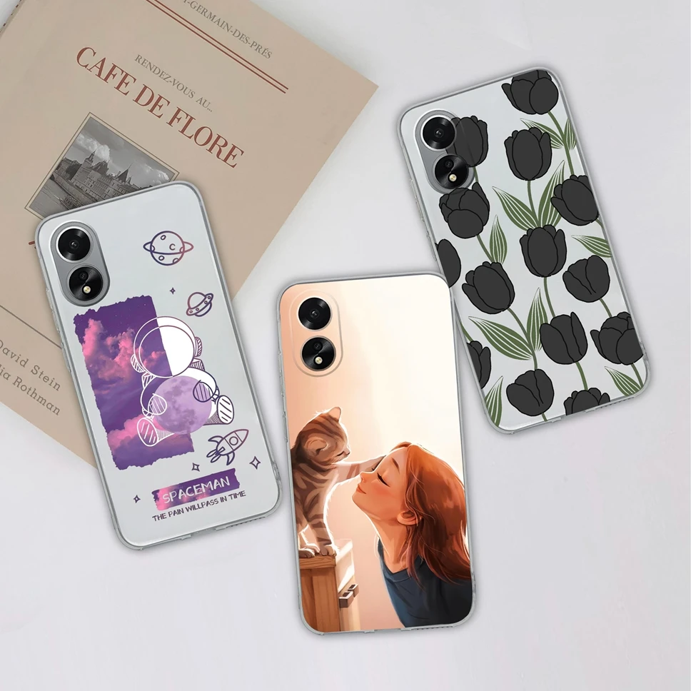 Funda de teléfono transparente para Oppo A38, A18, 4G, bonita, de silicona suave, A prueba de golpes, carcasa trasera para OppoA38 A 18 Capa - imagen 3