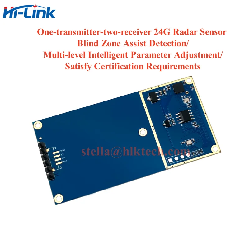 HLK-LD2451 24Ghz vehículo de carretera Sensor de detección de estado de coche módulo de velocidad de rango Radar de onda milimétrica punto ciego LD2451 kit de prueba - imagen 4