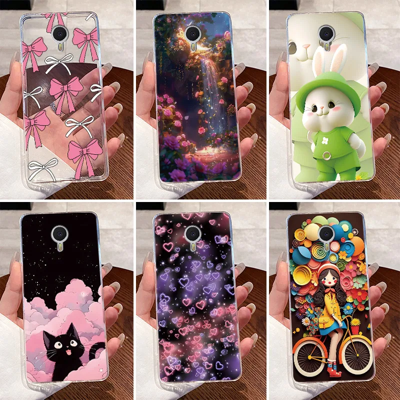 Para Meizu M3 Note funda transparente de lujo lindo conejo de amor divertido fresco TPU funda de teléfono de silicona suave para Meizu M3 M3S M3Note contraportada