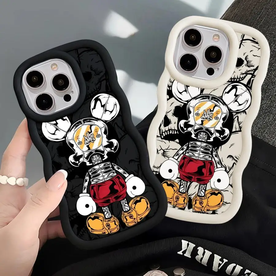 Funda de calavera DisneyMickey para Xiaomi Redmi Note 9 10 11 12 Pro 14 13 14 Pro Plus 8 9s 10s 10Lite funda suave
