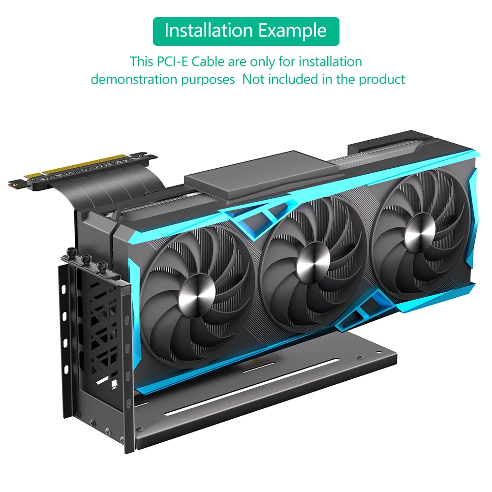 Soporte de montaje vertical para GPU, soporte para tarjeta gráfica de 3 ranuras con hardware, base para eGPU, estación de acoplamiento para GPU externa, negro - imagen 4