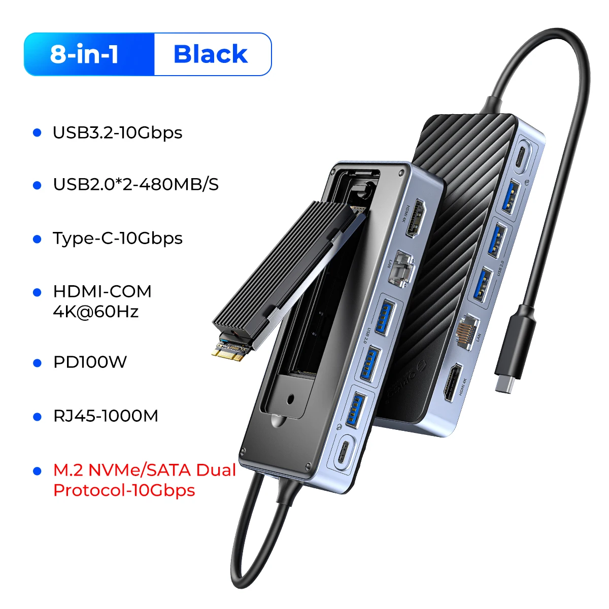 8-in-1 RJ45 1000Mbps