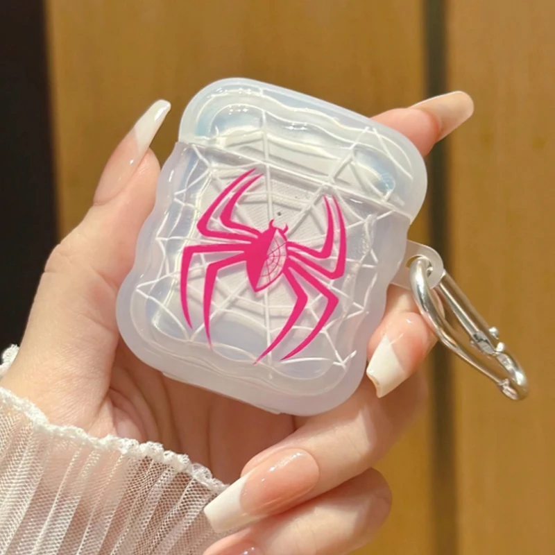 Funda Red Spider Airpod Pro2 para hombre, funda para auriculares negra y rosa roja para AirPods 2 3 Pro, funda de segunda generación, regalo para amigos