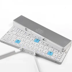 Jomaa Teclado Plegable Bluetooth de Aluminio con Soporte para Móvil