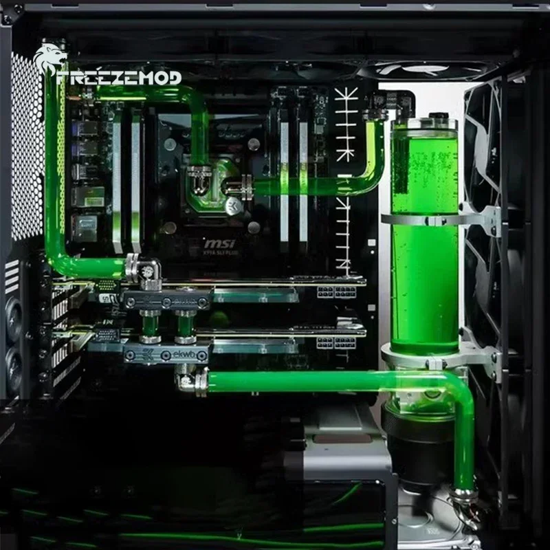 Hebilla de montaje FreezeMod para depósito cilíndrico OD50/60MM, SXKJ-CO, soporte de aluminio completo para refrigeración por agua negro/plateado,