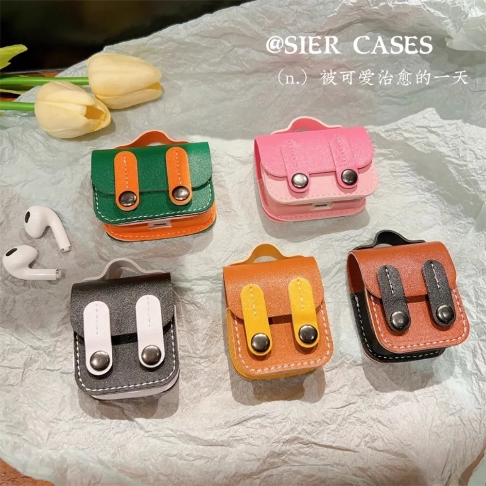 Funda escolar texturizada de cuero para Apple Airpods 2 y 3 generación, Carcasa protectora para AirPods Pro de 2. ª generación - imagen 2