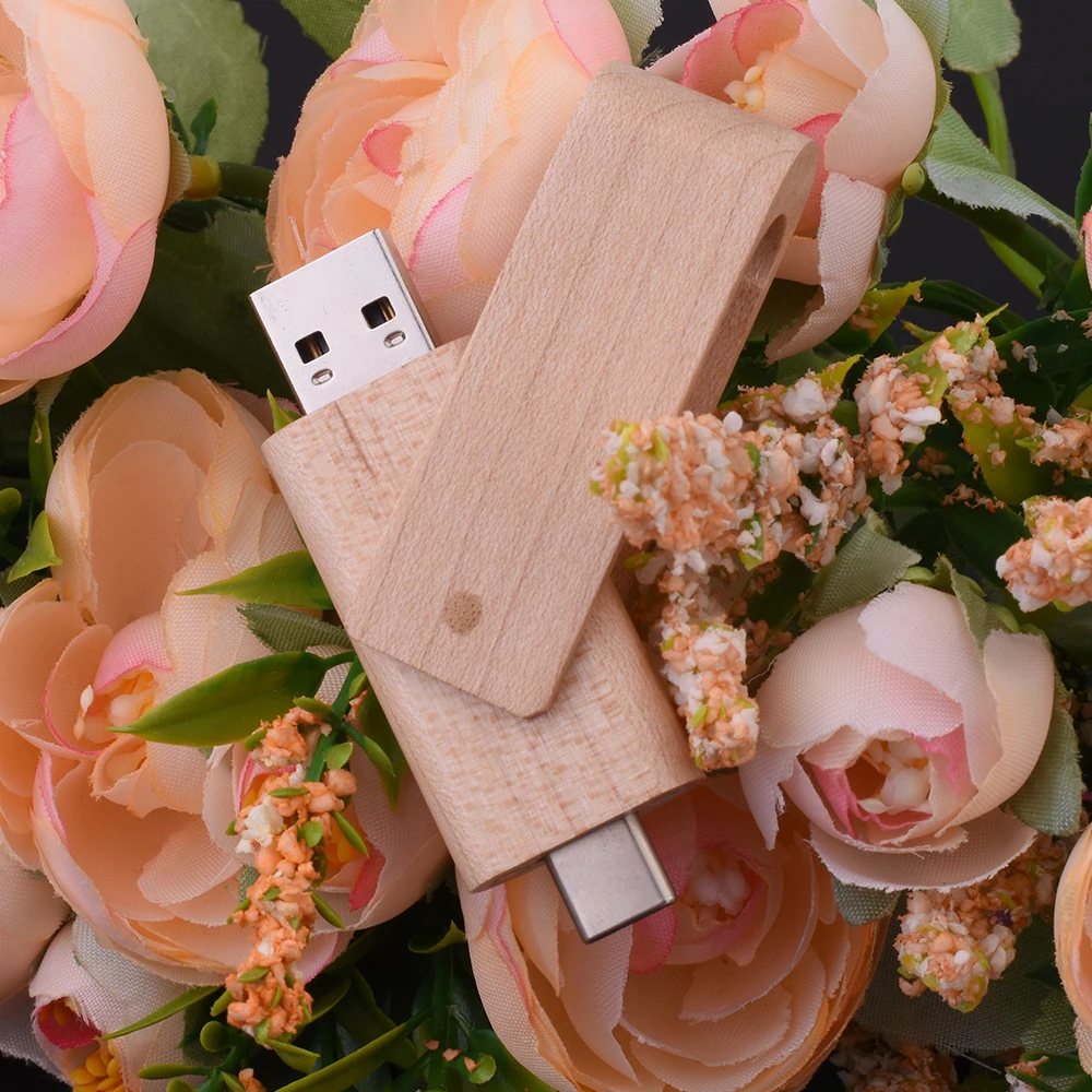 Unidad Flash USB TYPE-C 2 en 1, unidad colgante giratoria de 128GB, 64GB, unidad de bolígrafo de madera de nogal y arce, Memorias de regalo comercial de 64GB, Usb de 32GB - imagen 5