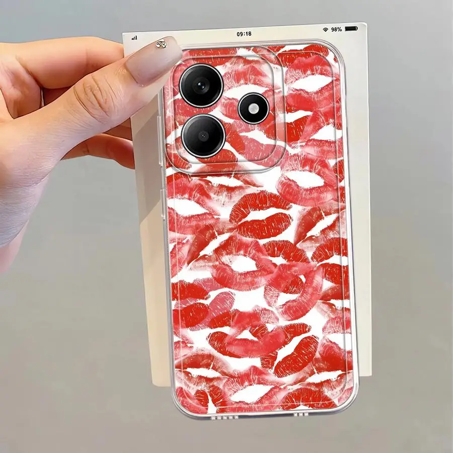 Funda transparente Lip Art para Xiaomi Redmi Note 11 14 13 12 Pro Plus 10Lite 10Pro 9 10S 8 11S 12S - imagen 4