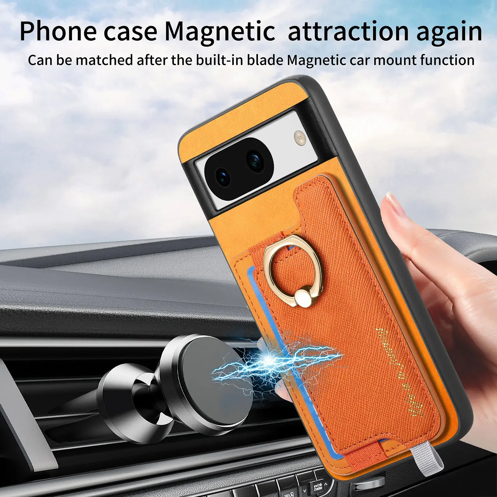 Funda de cuero con ranura para tarjeta magnética desmontable para Google Pixel 9 Pro 8 8Pro 8A 7 7A, funda con bolsa de carga inalámbrica, 2 en 1 - imagen 5