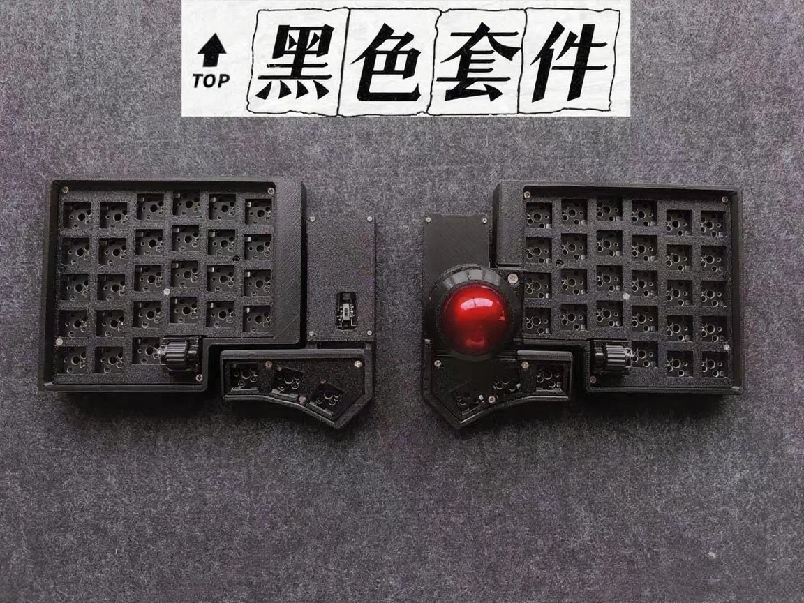 CCK-BALL Kit de teclado Trackball dividido inalámbrico ZMK/QMK teclados para juegos de ángulo ajustable intercambiables en caliente personalizados con rueda de desplazamiento - imagen 2