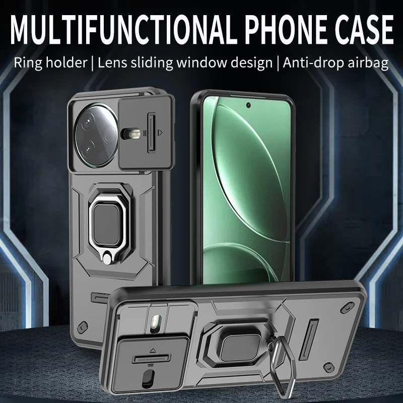 Funda armadura a prueba de golpes para Xiaomi Poco F7 Pro F7 Ultra cubierta protectora anillo soporte magnético Coque Fundas Capa - imagen 2