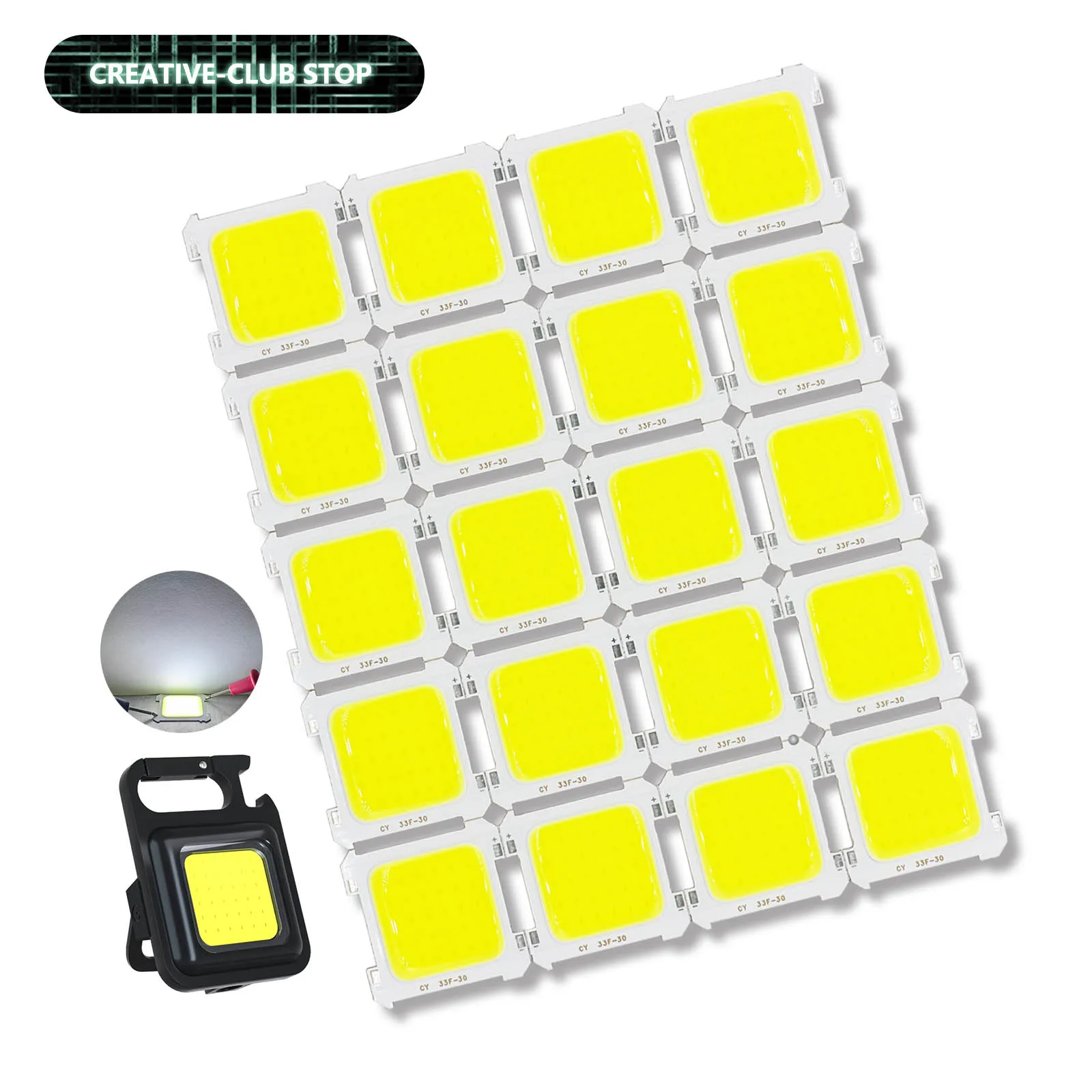 20 unids/lote LED blanco COB Chip integrado 5W DC3V tubo de foco de alto brillo luz de Camping portátil accesorios de bombilla LED - imagen 2