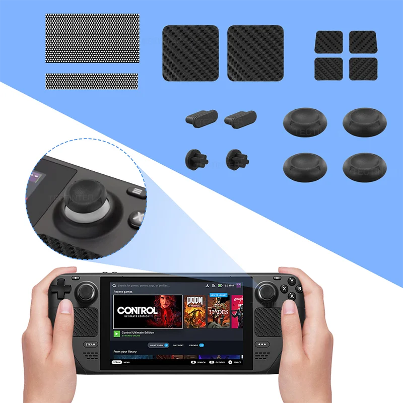 Kit protector de Host de cubierta de vapor, pegatina de botón de Trackpad, tapón antipolvo, tapas de silicona basculantes para accesorios de cubierta de vapor