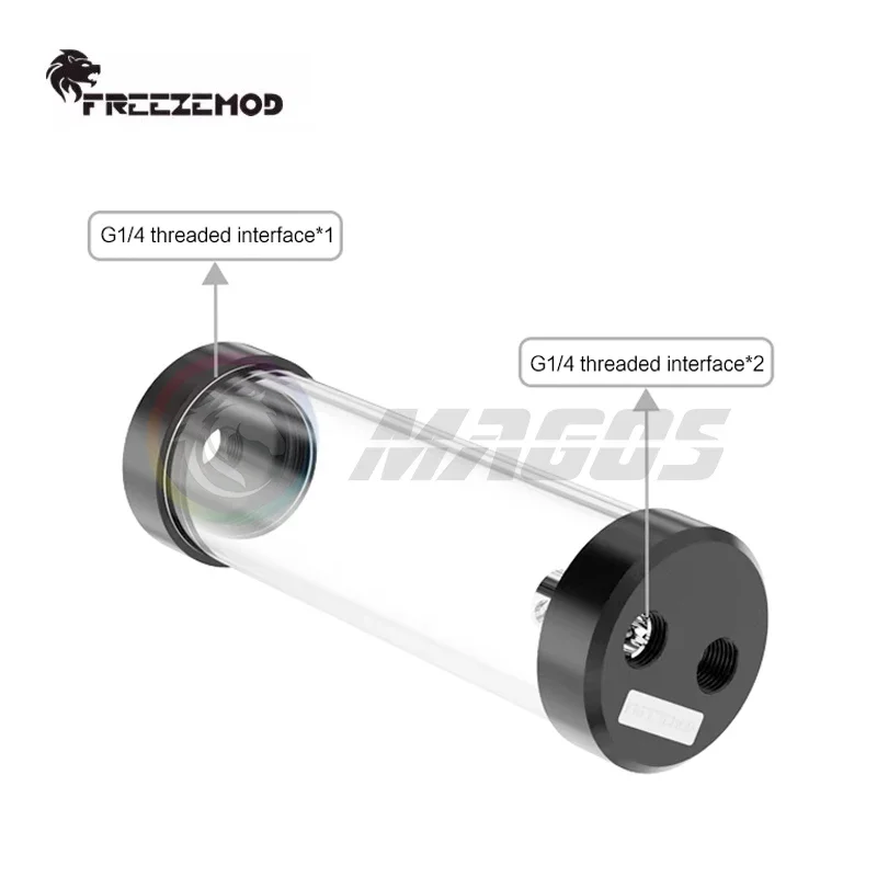 FREEZEMOD depósito de refrigeración por agua para computadora, tanque de agua cilíndrico OD50MM cubierta POM de 3 agujeros antiespumante incorporado, YSX-PMB de 70mm-320mm - imagen 3