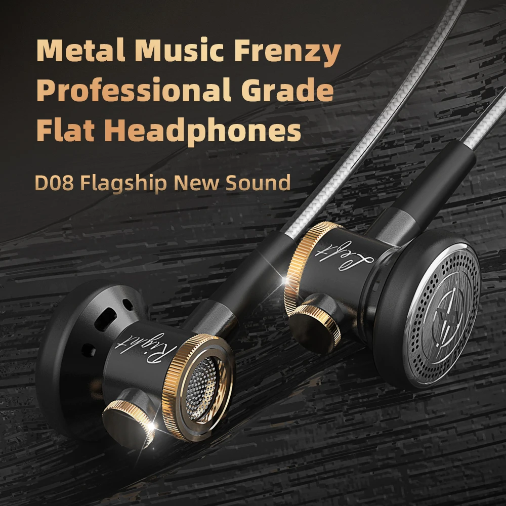 D08 Metal HiFi tipo C y 3,5mm auriculares internos auriculares de cabeza plana con cable sonido claro auriculares bajos para Samsung con auriculares con micrófono HD - imagen 3
