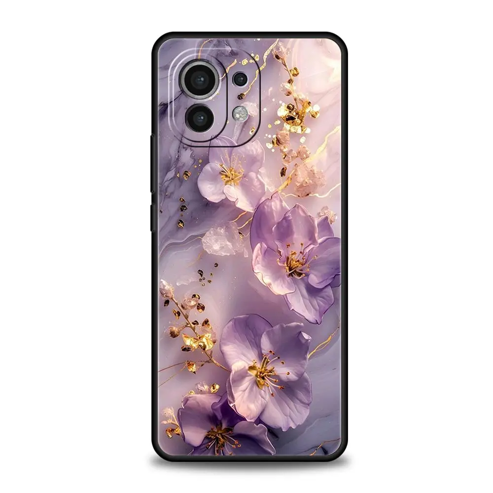 Funda de teléfono de mármol con flores para Xiaomi Mi 17 15T 15 14 14T 13T 12T Pro 12 13 Lite 5G 11T Poco X6 X7 X5 Pro, funda suave - imagen 2