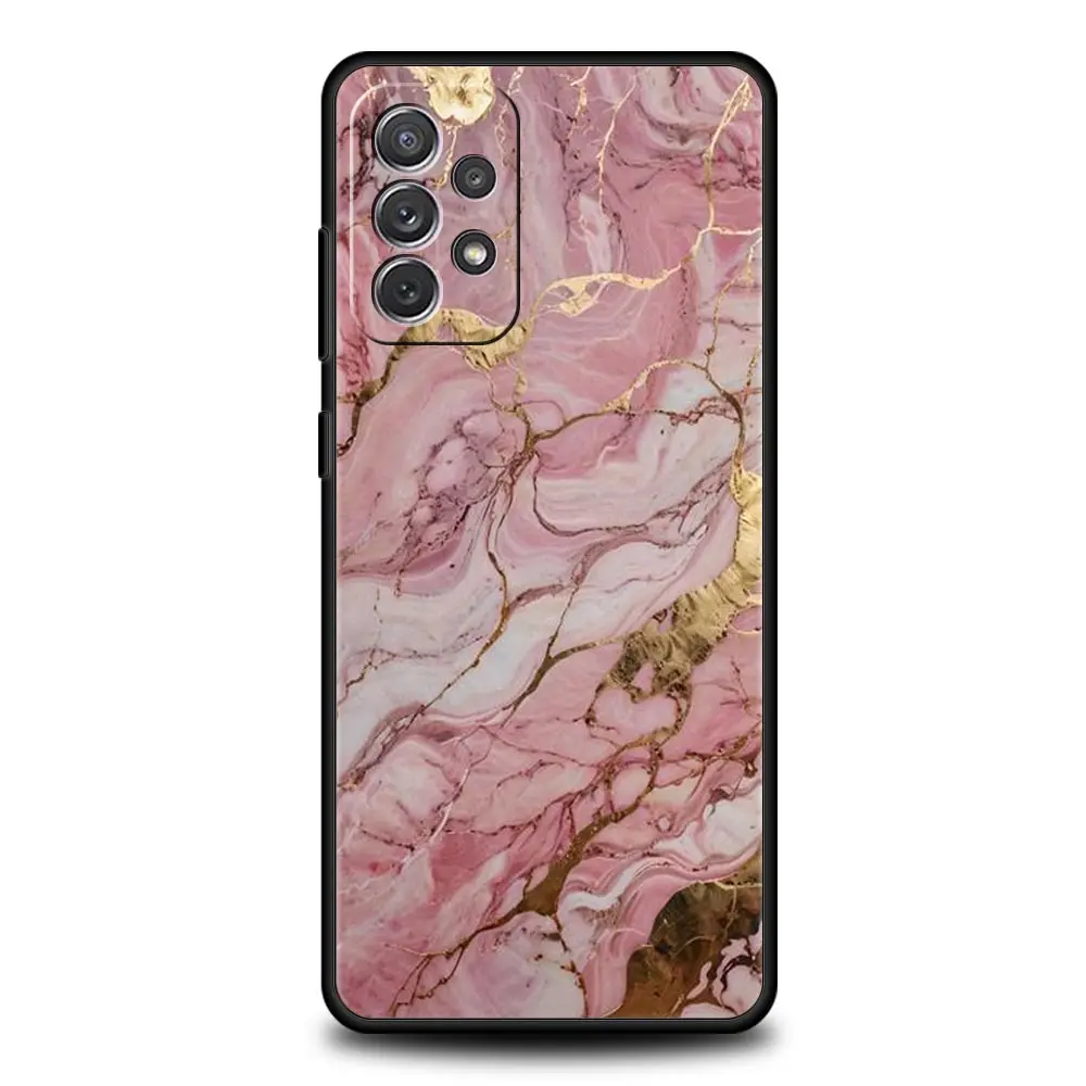 Funda de teléfono de mármol rosa dorado a la moda para Samsung A51 A71 A21S A17 A11 A15 A25 A23 A33 A53 A73 A07 A03S A05S A13 A35 A55 5G - imagen 5