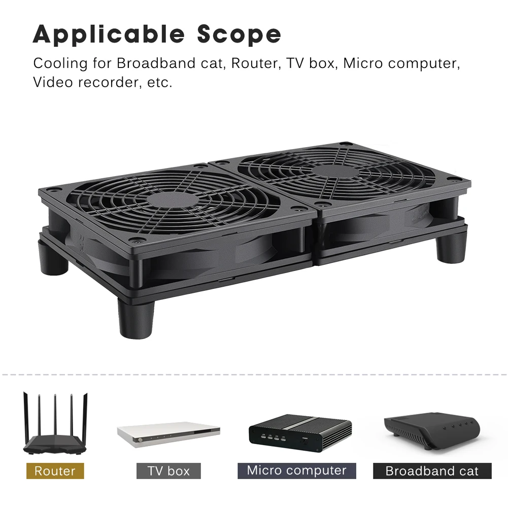 Gsie Time-Refroidisseur de boule USB pour boîtier TV, contrôleur et filet de protection, ventilateur de refroidissement de bureau, ventilateur de routeur bricolage, 80mm, 92mm, 120mm, 140mm, DC, 5V - imagen 3