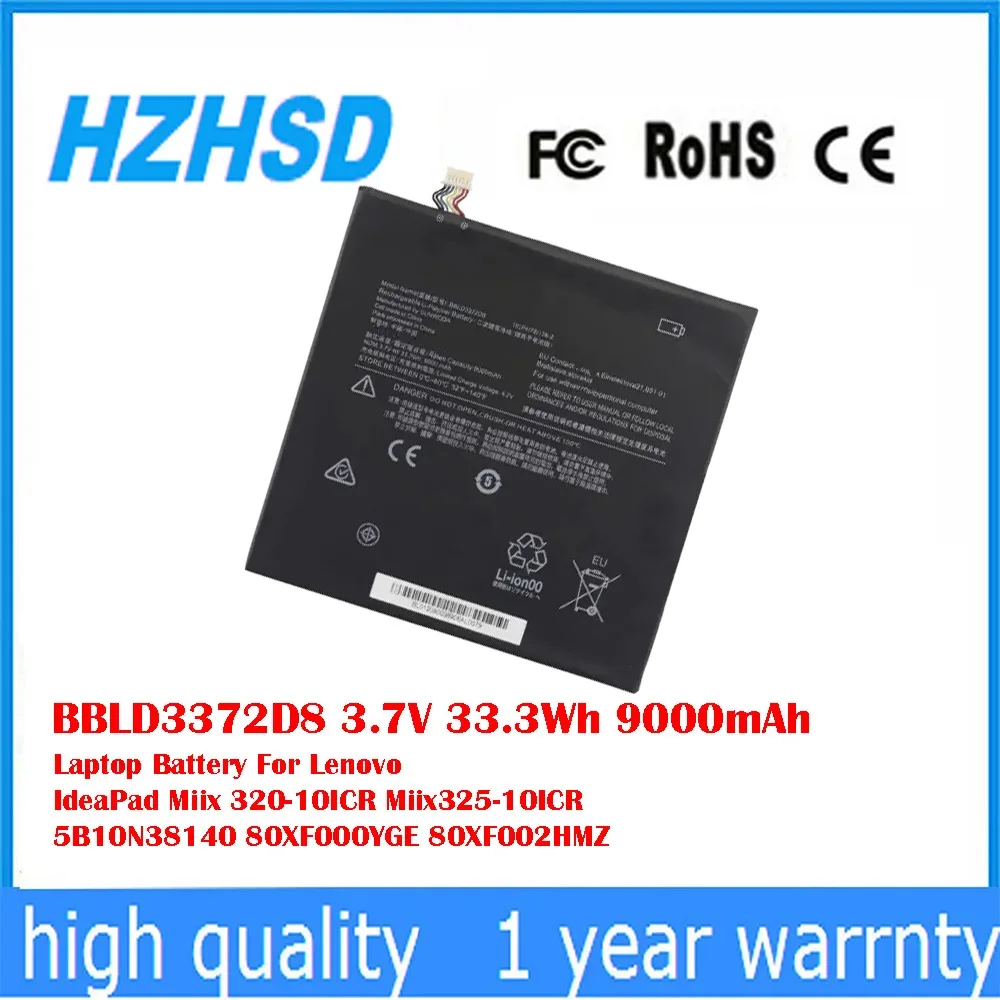 BBLD3372D8 3,7 V 33,3Wh 9000mAh batería del ordenador portátil para Lenovo IdeaPad Miix 320-10ICR Miix325-10ICR 5B10N38140 80XF000YGE 80XF002HMZ