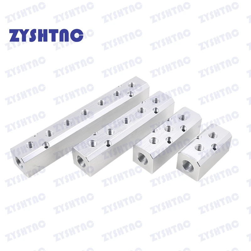 Divisor de aluminio de 1/2 "pt, puerto de rosca 2, 3, 4, 5, 6, 7, 8, 9, 10 vías, conector distribuidor de colector de aire neumático 1/4