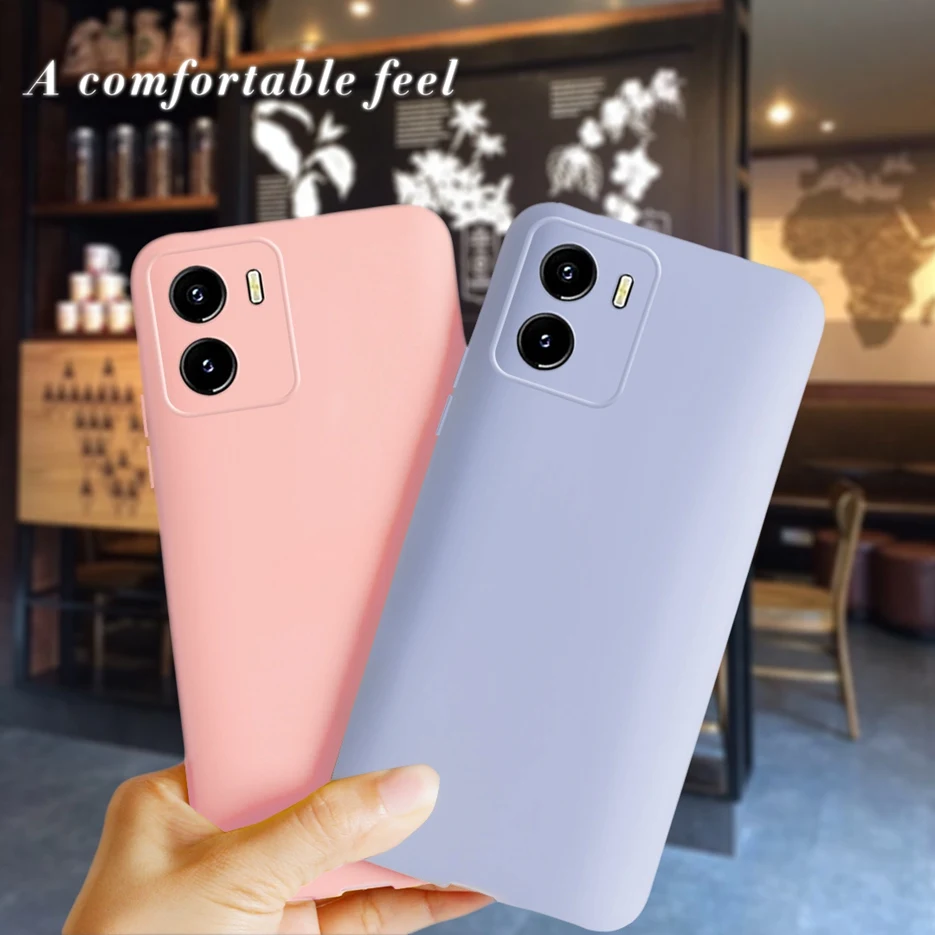 Para Vivo Y15s funda bonita Color caramelo mate funda de teléfono de silicona suave para Vivo Y01 Y 01 contraportada Vivo Y15a Y 15 s bolsas Capa - imagen 4