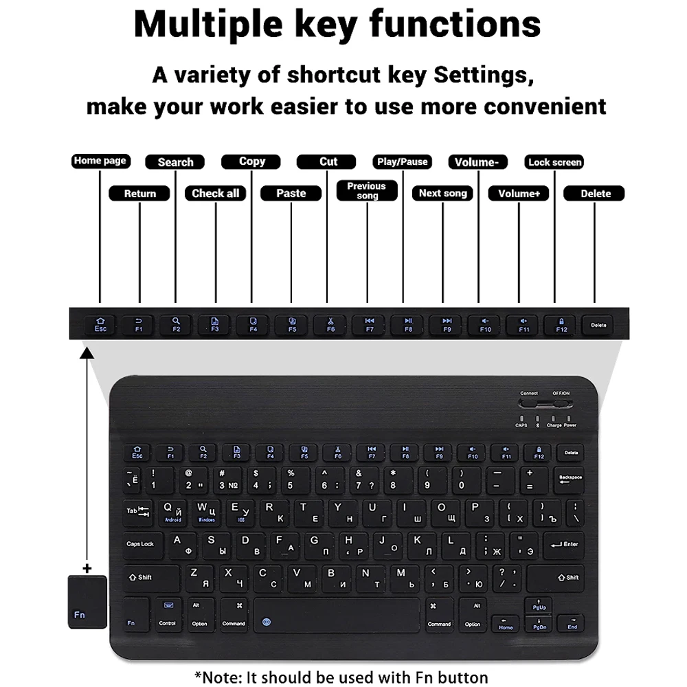 Teclado y ratón inalámbricos, teclado recargable compatible con Bluetooth para ordenador portátil, tableta, teléfono, Ipad, Android, iOS, Windows - imagen 5
