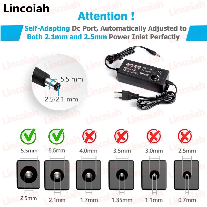 Fuente de alimentación ajustable de CA a CC, adaptador de fuente de alimentación Universal de 3V, 5V, 6V, 9V, 12V, 15V, 18V, 24V, 1A, 2A, 5A, 220V a 12V - imagen 2