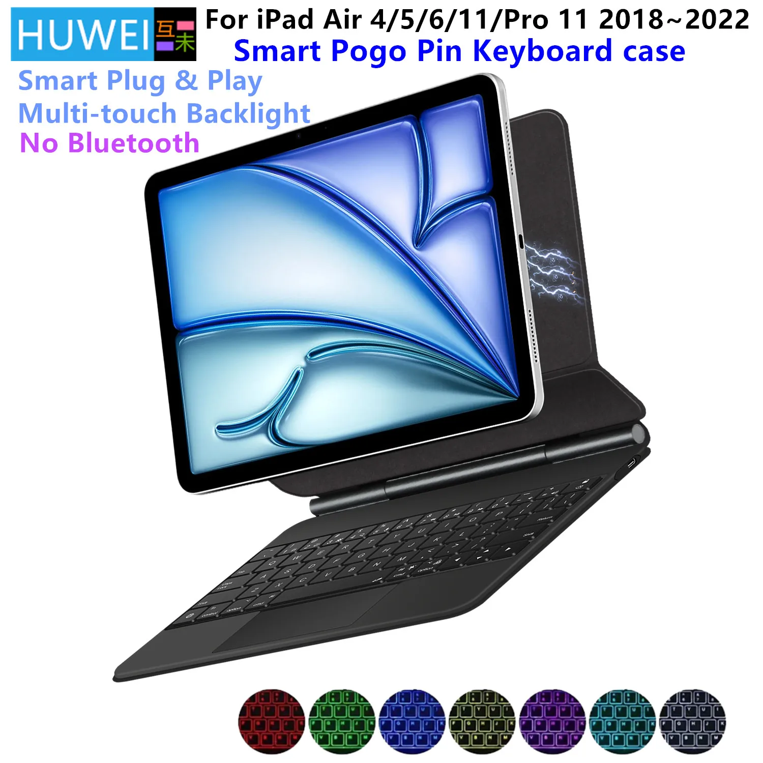 Teclado mágico Plug & Play inteligente para iPad Air 11 pulgadas M3 2025 funda para iPad Air 6 11 M2 Air 4 5 Pro 11 "retroiluminación multitáctil - imagen 2